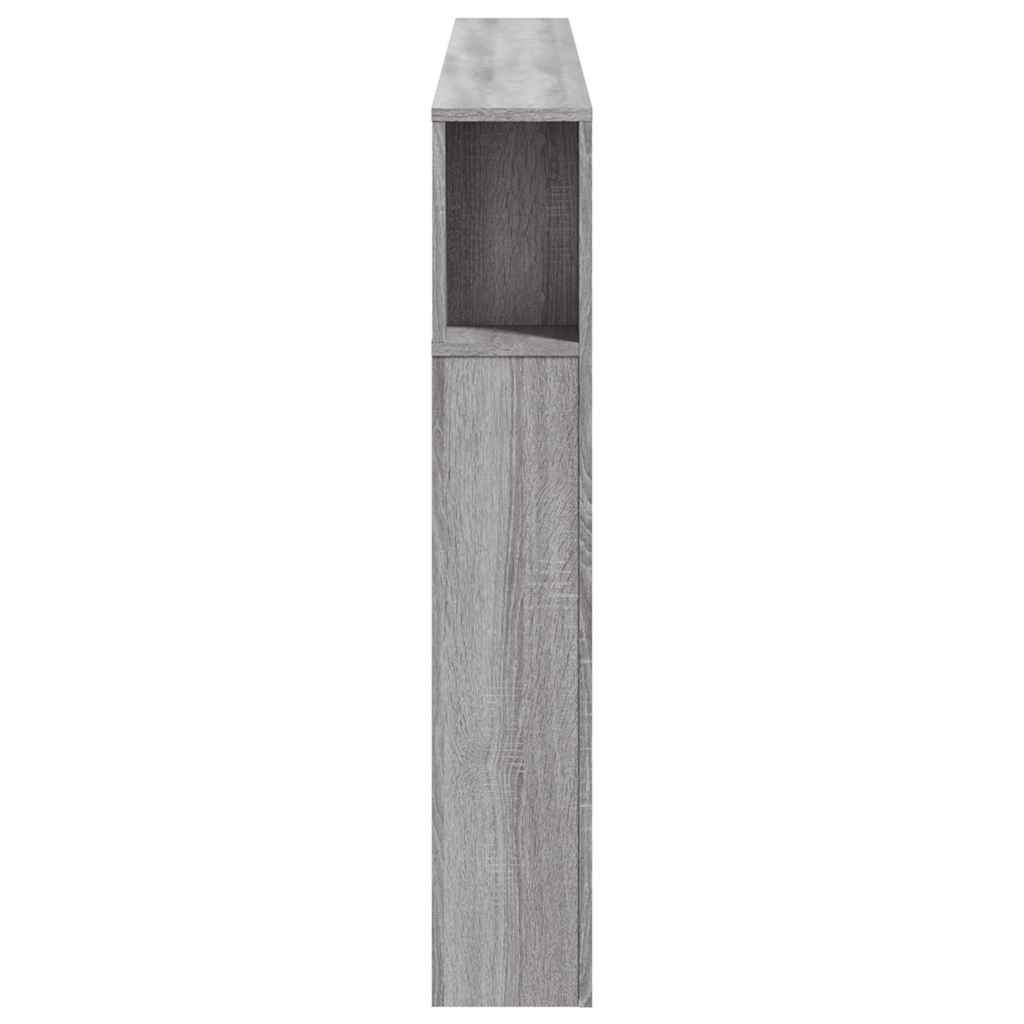 LED Headboard Grey Sonoma 180x18.5x103.5 cm Engineered Wood