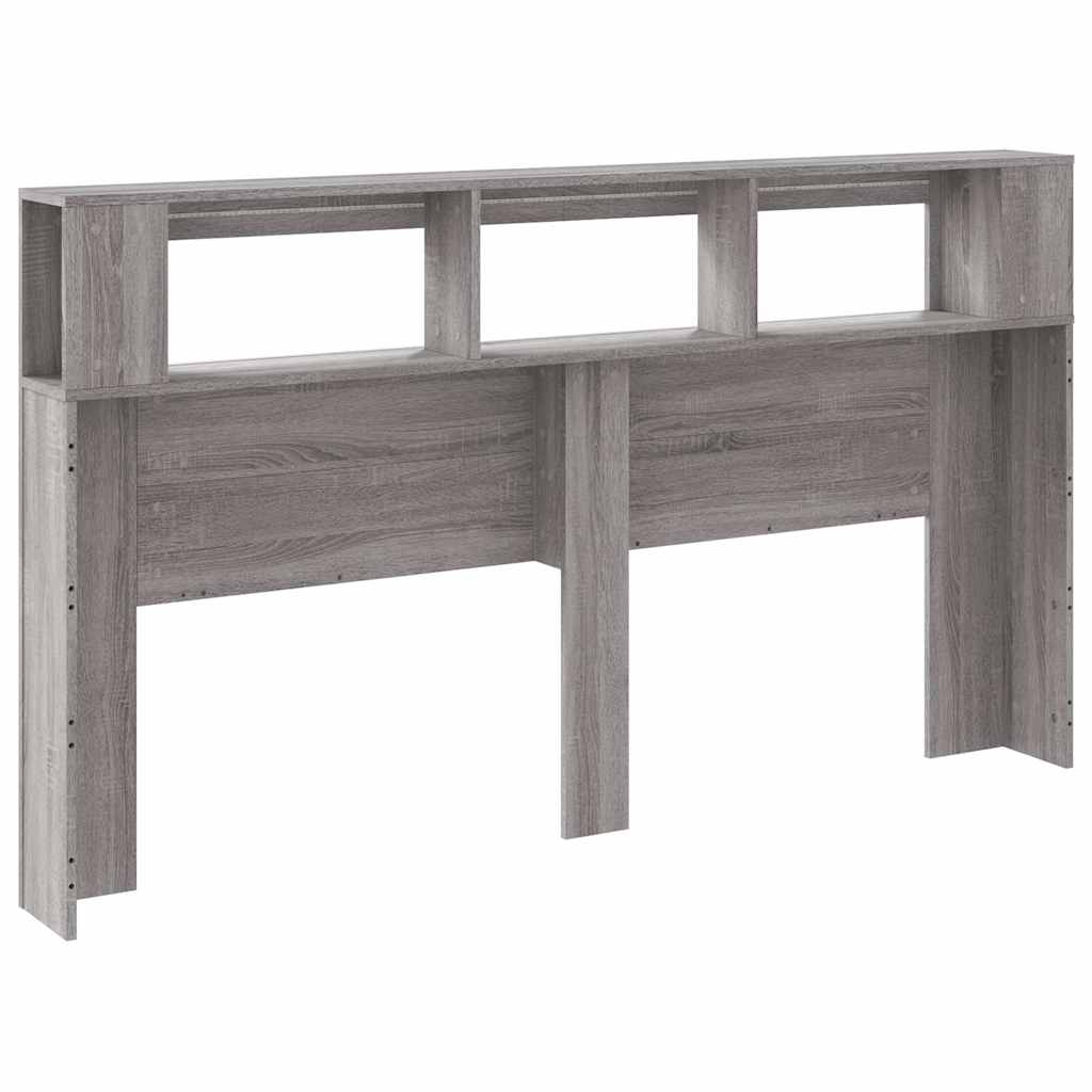 LED Headboard Grey Sonoma 180x18.5x103.5 cm Engineered Wood