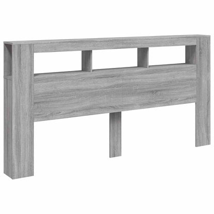 LED Headboard Grey Sonoma 200 cm Engineered Wood