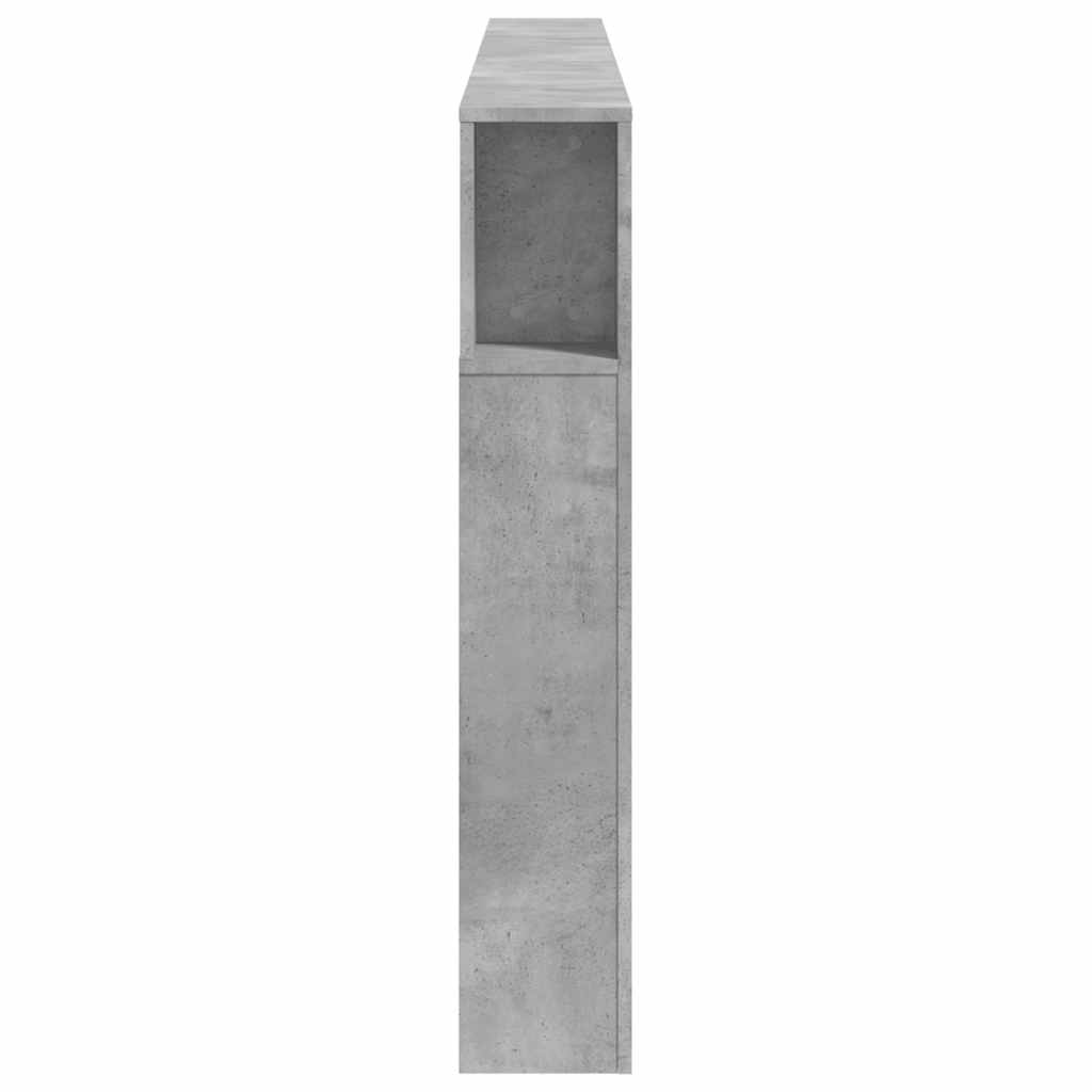 LED Headboard Concrete Grey 220x18.5x103.5 cm Engineered Wood