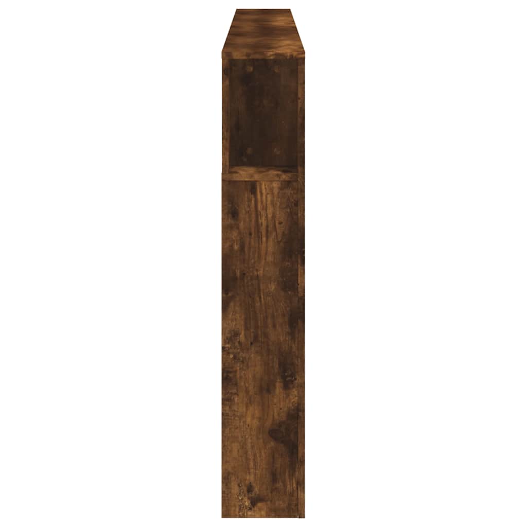 LED Headboard Smoked Oak 220x18.5x103.5 cm Engineered Wood