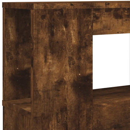 LED Headboard Smoked Oak 220x18.5x103.5 cm Engineered Wood