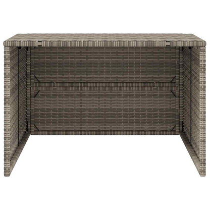 Robot Mower Garage Grey 86x90x52/57 cm Poly Rattan