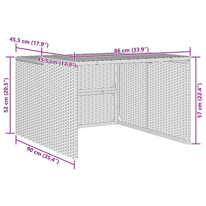 Robot Mower Garage Grey 86x90x52/57 cm Poly Rattan