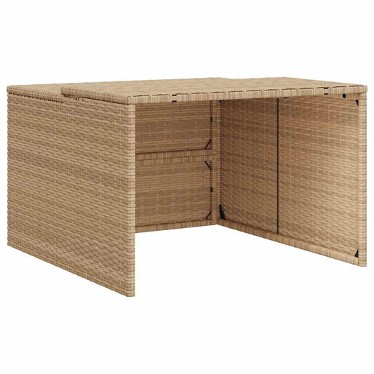 Robot Mower Garage Beige 86x90x52/57 cm Poly Rattan