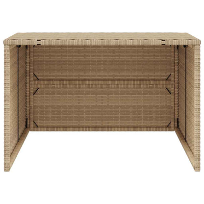 Robot Mower Garage Beige 86x90x52/57 cm Poly Rattan