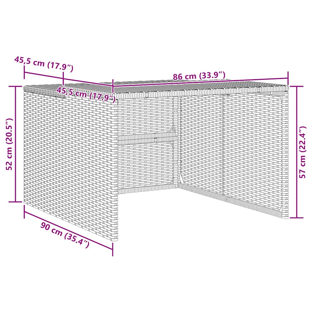 Robot Mower Garage Beige 86x90x52/57 cm Poly Rattan