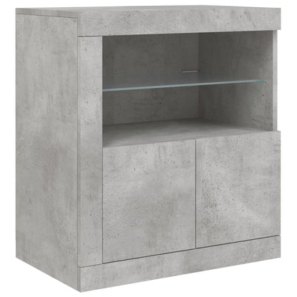Sideboard with LED Lights Concrete Grey 162x37x67 cm