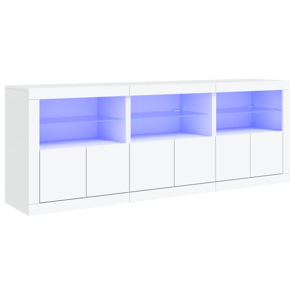 Sideboard with LED Lights White 181,5x37x67 cm