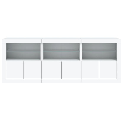 Sideboard with LED Lights White 181.5x37x67 cm
