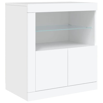 Sideboard with LED Lights White 181,5x37x67 cm
