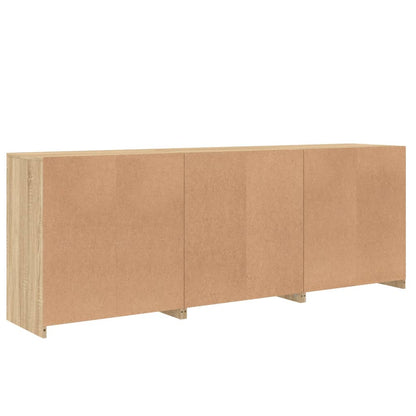 Sideboard with LED Lights Sonoma Oak 181,5x37x67 cm