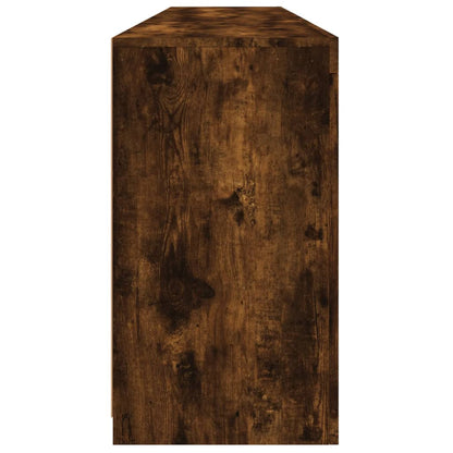 Sideboard with LED Lights Smoked Oak 181,5x37x67 cm