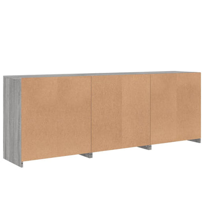 Sideboard with LED Lights Grey Sonoma 181.5x37x67 cm