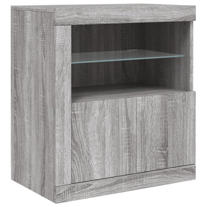 Sideboard with LED Lights Grey Sonoma 181.5x37x67 cm