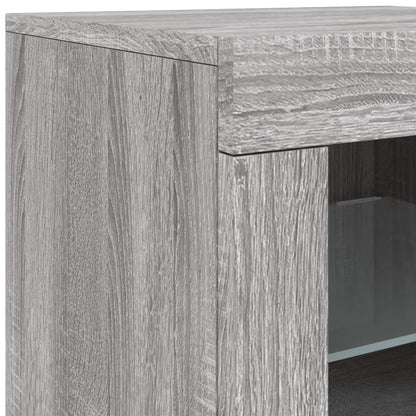 Sideboard with LED Lights Grey Sonoma 181.5x37x67 cm