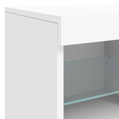 Sideboard with LED Lights White 202x37x67 cm