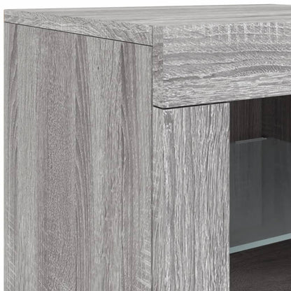 Sideboard with LED Lights Grey Sonoma 283x37x67 cm