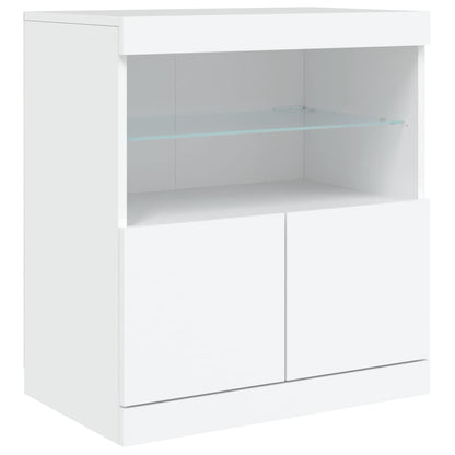 Sideboard with LED Lights White 283x37x67 cm