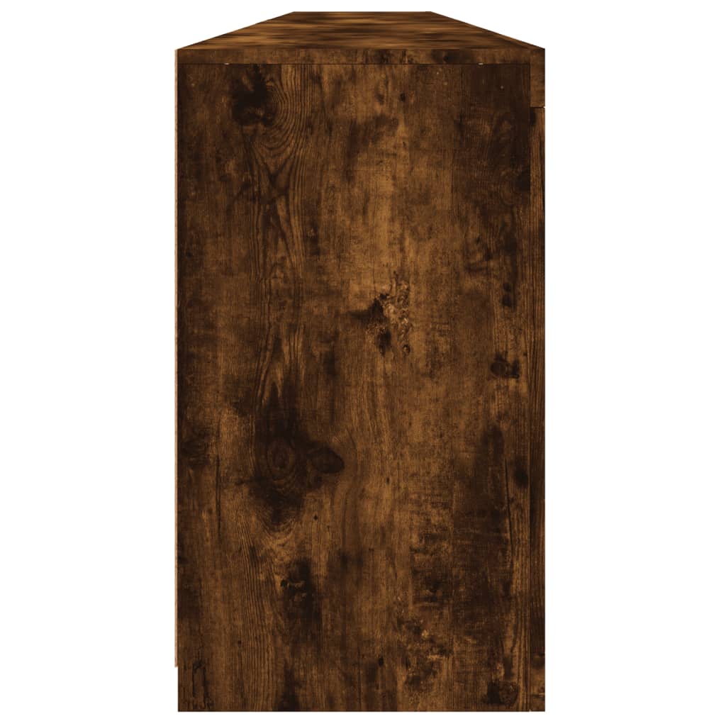 Sideboard with LED Lights Smoked Oak 283x37x67 cm