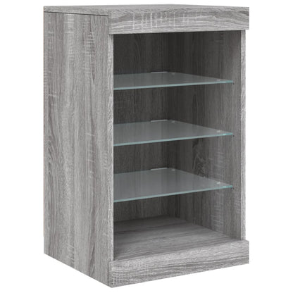 Sideboard with LED Lights Grey Sonoma 283x37x67 cm