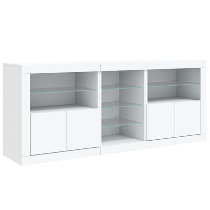 Sideboard with LED Lights White 162x37x67 cm
