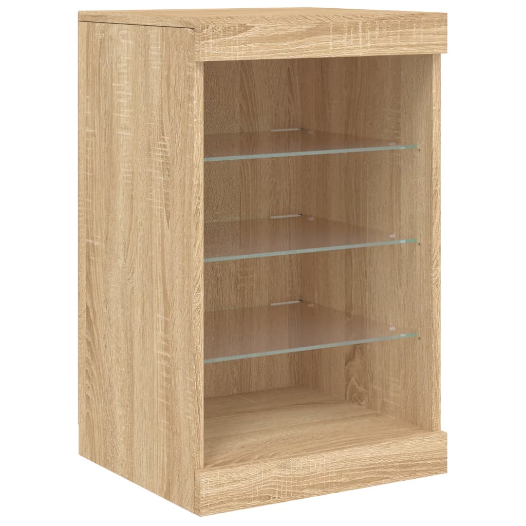 Sideboard with LED Lights Sonoma Oak 162x37x67 cm