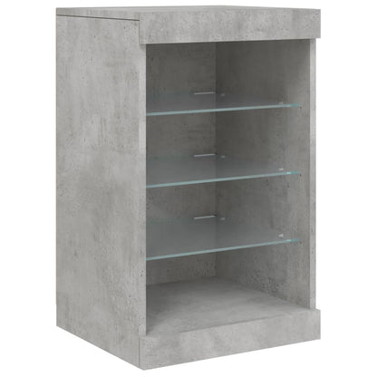 Sideboard with LED Lights Concrete Grey 162x37x67 cm