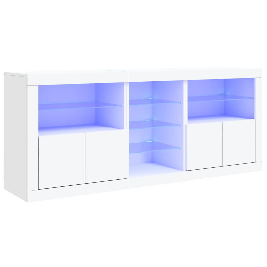Sideboard with LED Lights White 181,5x37x67 cm