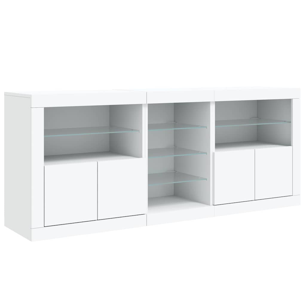 Sideboard with LED Lights White 181,5x37x67 cm