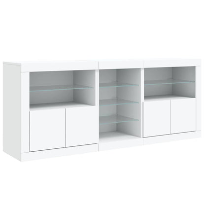 Sideboard with LED Lights White 181,5x37x67 cm