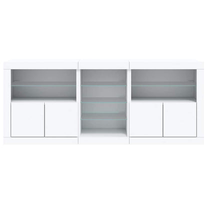 Sideboard with LED Lights White 181.5x37x67 cm