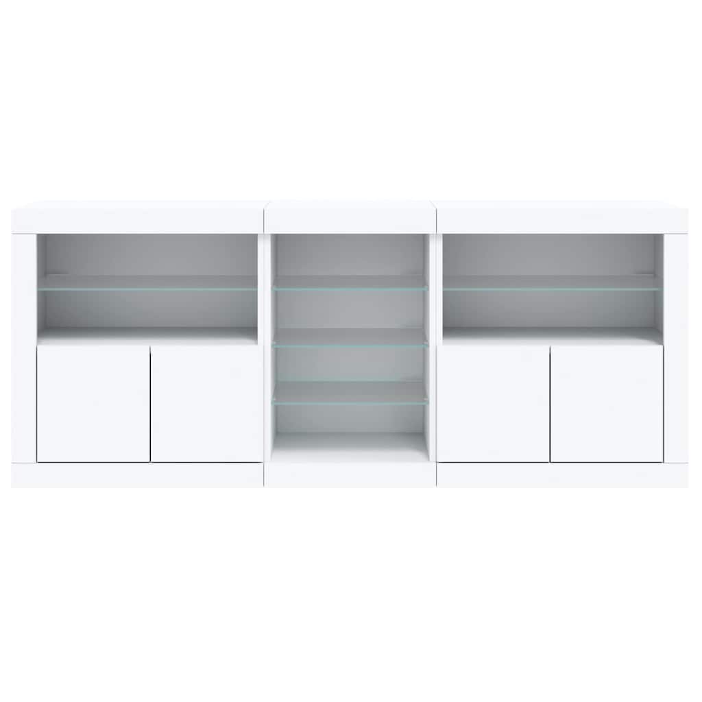 Sideboard with LED Lights White 181,5x37x67 cm