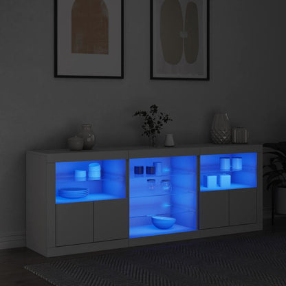 Sideboard with LED Lights White 181,5x37x67 cm