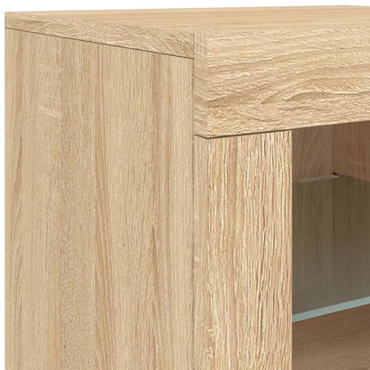Sideboard with LED Lights Sonoma Oak 181,5x37x67 cm