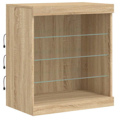 Sideboard with LED Lights Sonoma Oak 181,5x37x67 cm
