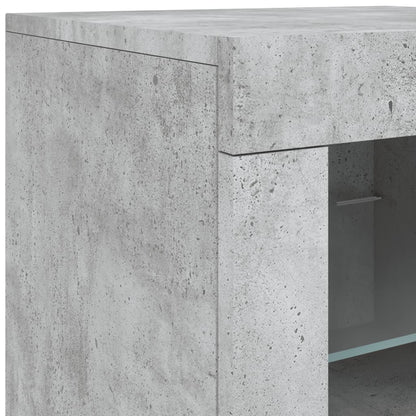 Sideboard with LED Lights Concrete Grey 181,5x37x67 cm