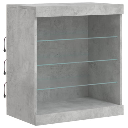 Sideboard with LED Lights Concrete Grey 181,5x37x67 cm