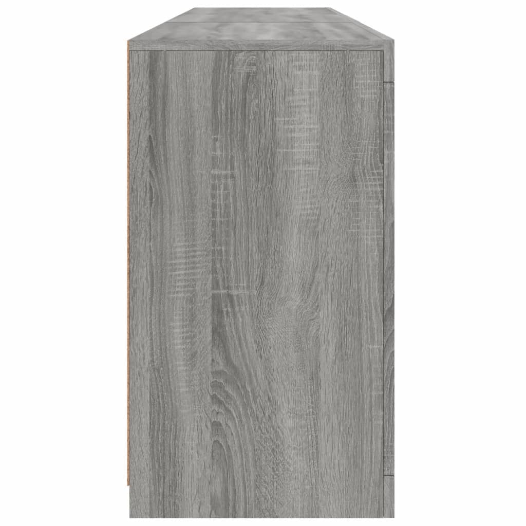Sideboard with LED Lights Grey Sonoma 181.5x37x67 cm
