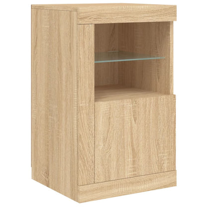 Sideboard with LED Lights Sonoma Oak 164x37x67 cm