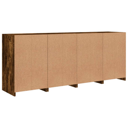 Sideboard with LED Lights Smoked Oak 164x37x67 cm
