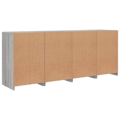 Sideboard with LED Lights Grey Sonoma 164x37x67 cm