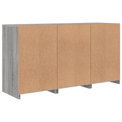Sideboard with LED Lights Grey Sonoma 123x37x67 cm