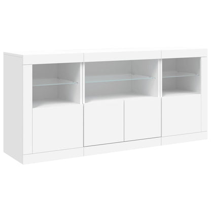 Sideboard with LED Lights White 142,5x37x67 cm