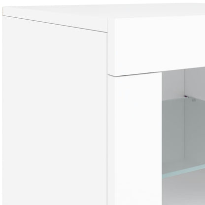 Sideboard with LED Lights White 142,5x37x67 cm