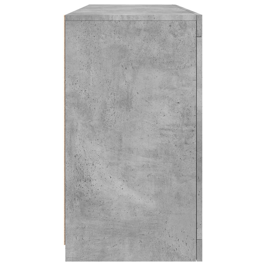 Sideboard with LED Lights Concrete Grey 142,5x37x67 cm