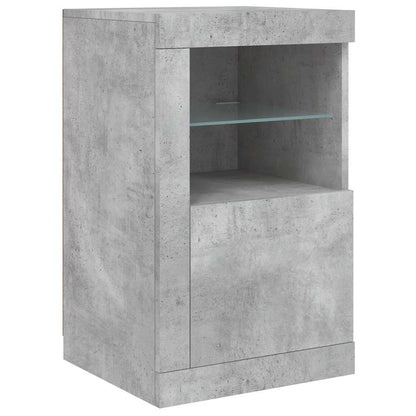 Sideboard with LED Lights Concrete Grey 142.5x37x67 cm