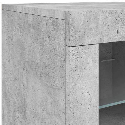 Sideboard with LED Lights Concrete Grey 142.5x37x67 cm