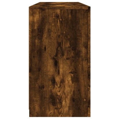 Sideboard with LED Lights Smoked Oak 142,5x37x67 cm