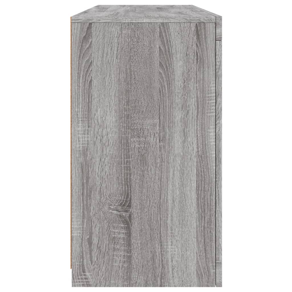 Sideboard with LED Lights Grey Sonoma 142,5x37x67 cm
